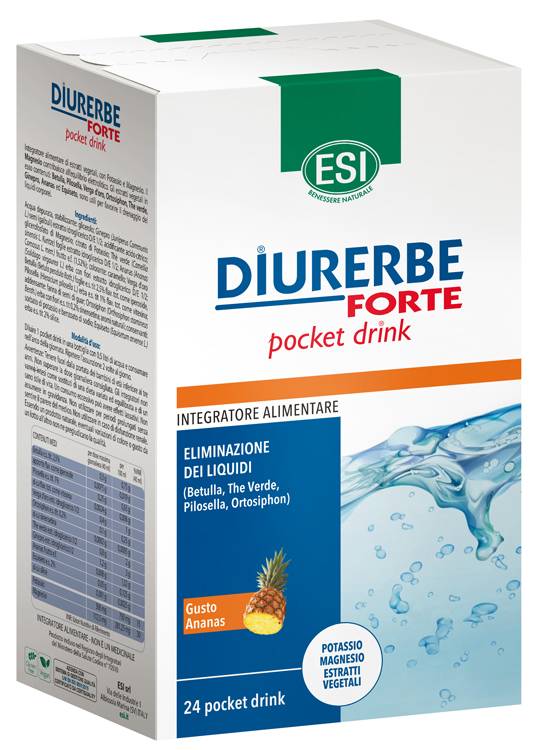Esi Diurerbe Forte Drink Ananas Integratore Drenante 24 Pocket Drink