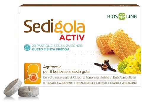 Bios Line Apix Sedigola Integratore per il Mal di Gola Menta Fredda 20 Pastiglie