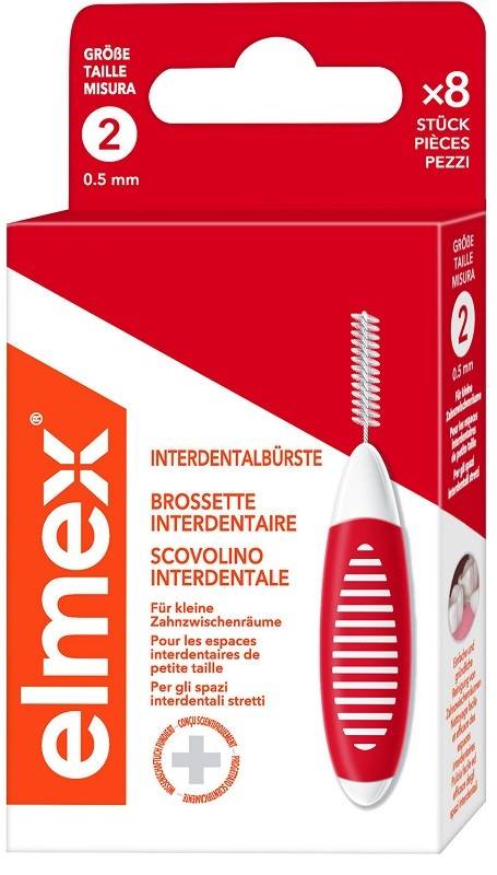 Elmex Interdental Brush Scovolini per Igiene Orale da 0.5 mm 8 pezzi
