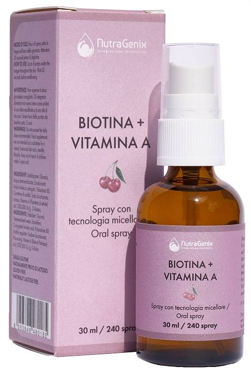 Nutragenix Biotina e Vitamina Integratore per Unghie e Capelli Spray 30 ml