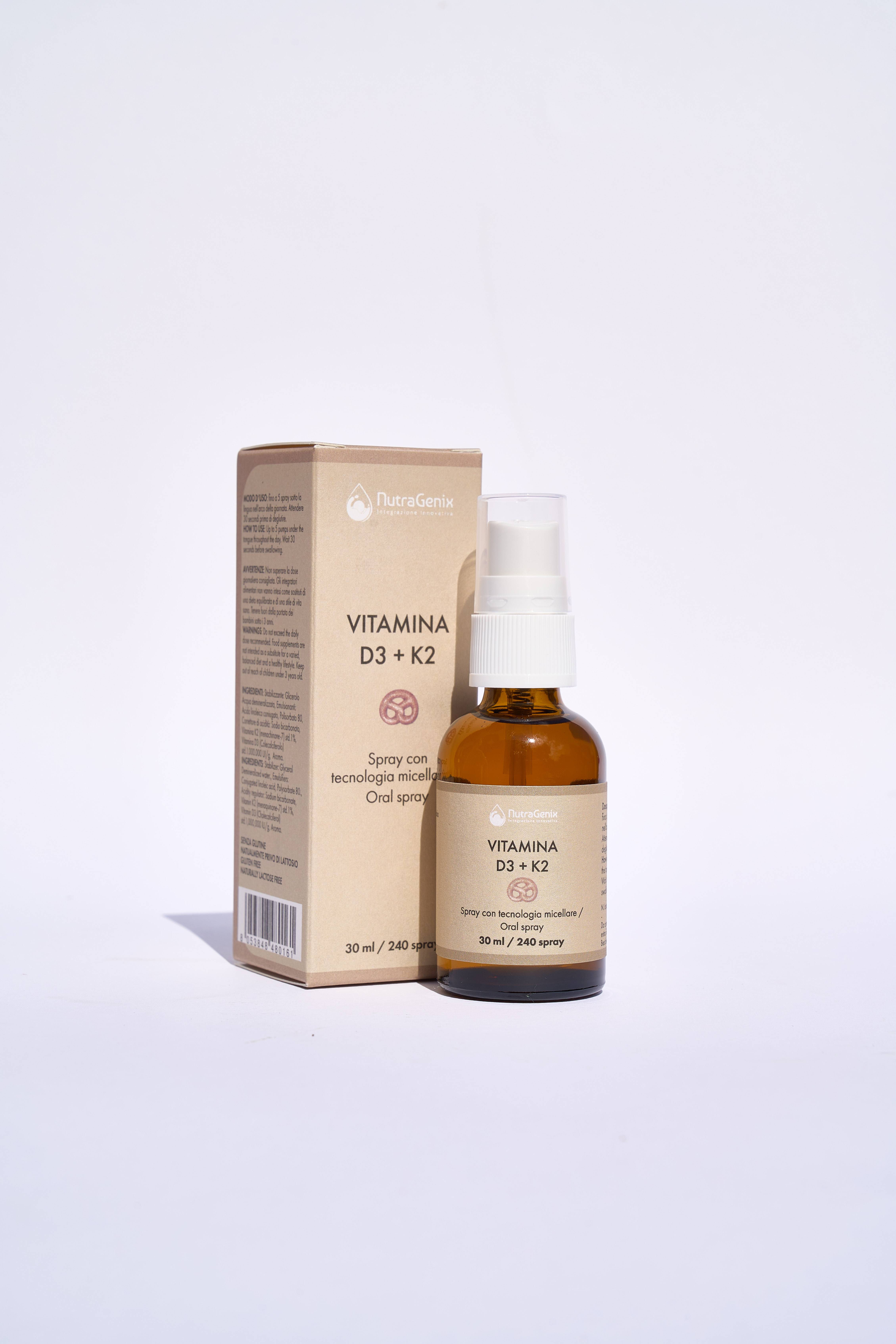 Nutragenix Vitamina D3 + K2 Spray con tecnologia micellare 30 ml