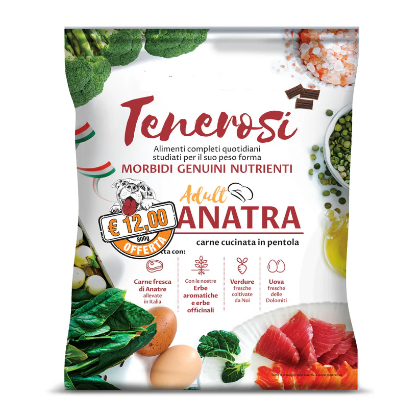 Tenerosi Morbide Crocchette per Cani Gusto Anatra 800 grammi