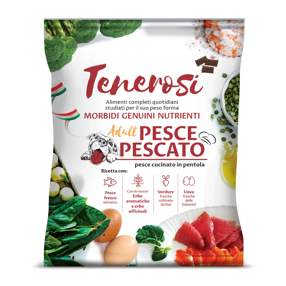 Tenerosi Morbide Crocchette per Cani Gusto Pesce Pescato 800 grammi