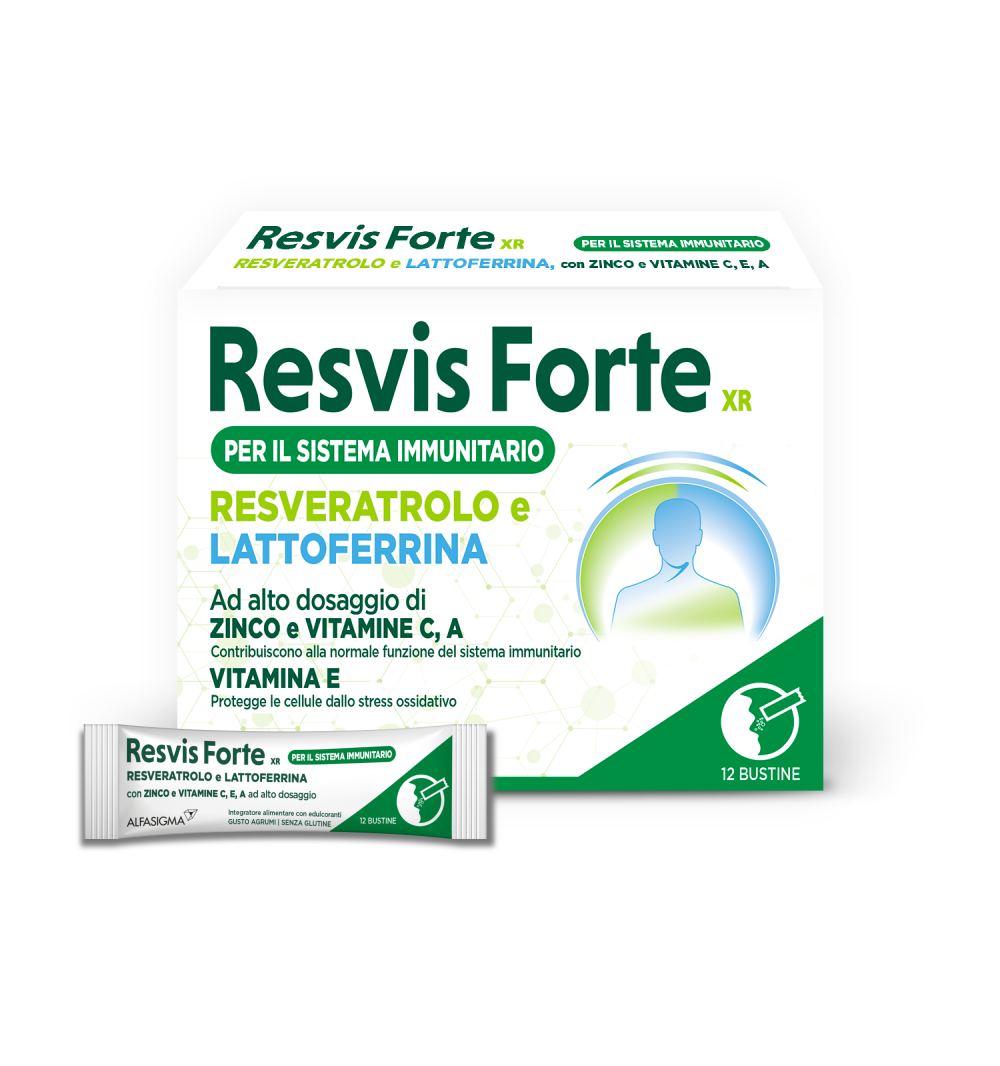 Alfasigma Resvis Forte XR Integratore Vitaminico Antiossidante 12 Bustine