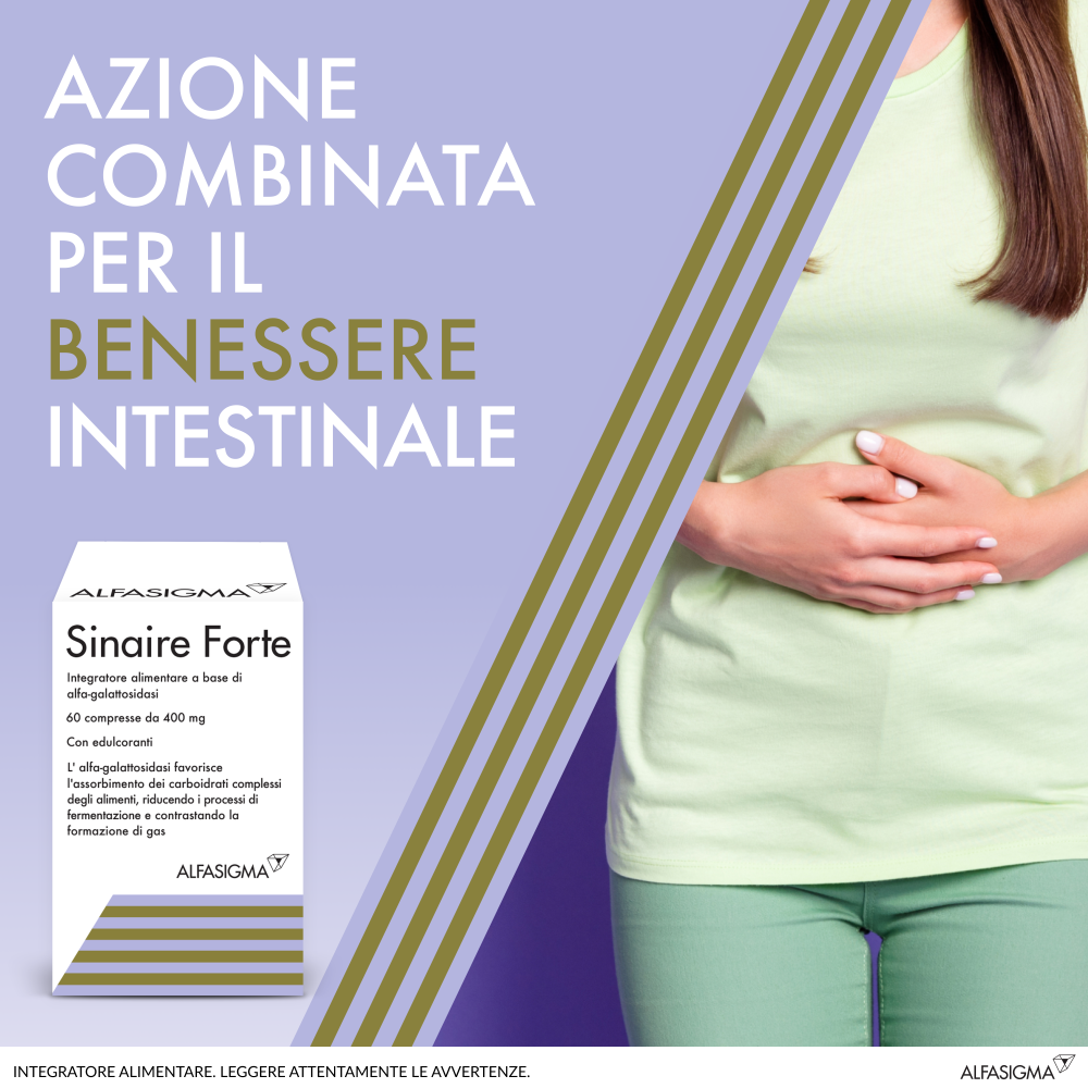 Sinaire Forte Integratore Contro i Gas Intestinali 400 mg 60 cpr