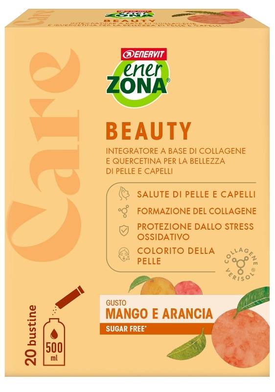 Enerzona Care Beauty Integratore Pelle e Capelli Gusto Mango e Arancia 20 bustine