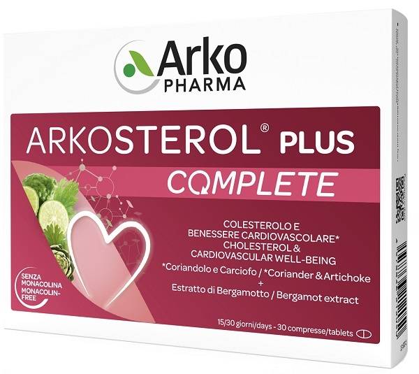 Arkopharma Arkosterol Plus Complete Integratore contro il Colesterolo 30 Compresse