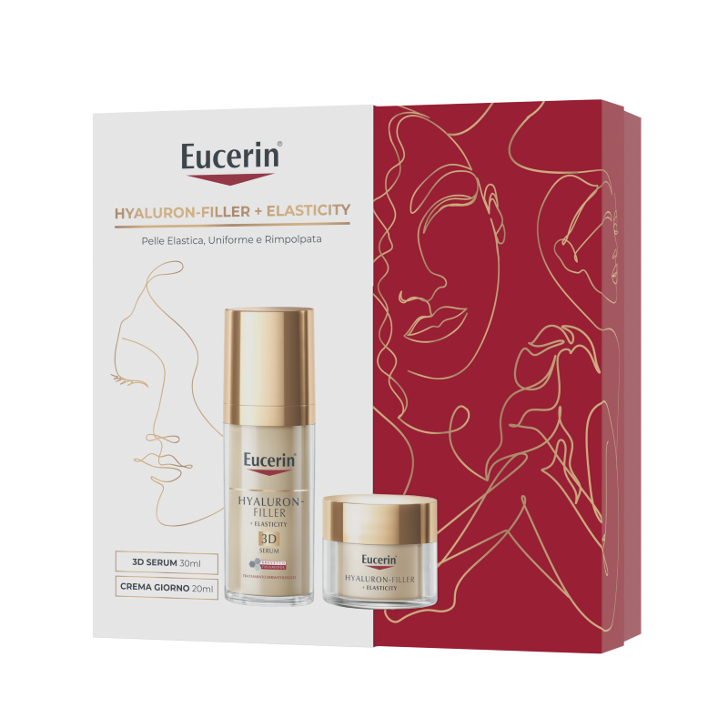 Eucerin Xmas Pack Hyaluron - Filler Elasticity Crema Giorno spf15 20 ml+ Elasticity 3D Serum 30 ml