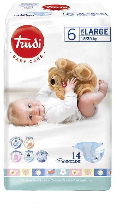 Trudi Baby Care Pannolini Bambini Extra Large 15/30kg 14 Pezzi
