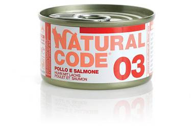 Natural Code Alimento per Gatti 03 Pollo e Salmone 85 g