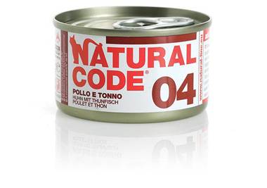Natural Code Alimento per Gatti 04 Tonno e Pollo 85 g