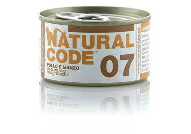 Natural Code Alimento per Gatti 07 Pollo e Manzo 85 g