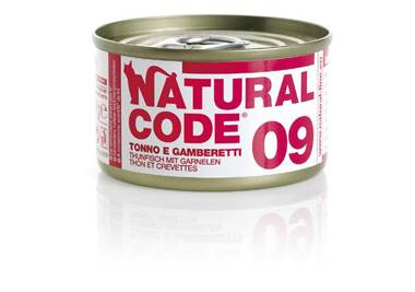 Natural Code Alimento per Gatti Adulti 09 Tonno e Gamberetti 85 g