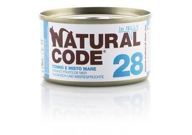 Natural Code Alimento per Gatti 28 Tonno e Misto Mare 85 g