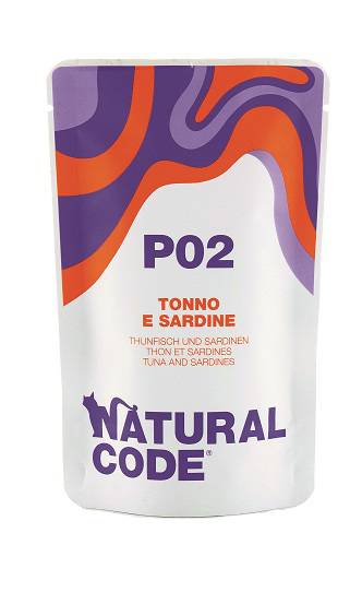 Natural Code Alimento per Gatti Adulti BS P2 Tonno e Sardine 70 g