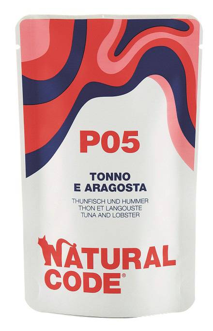 Natural Code Alimento per Gatti Adulti BS P5 Tonno e Aragosta 70 g