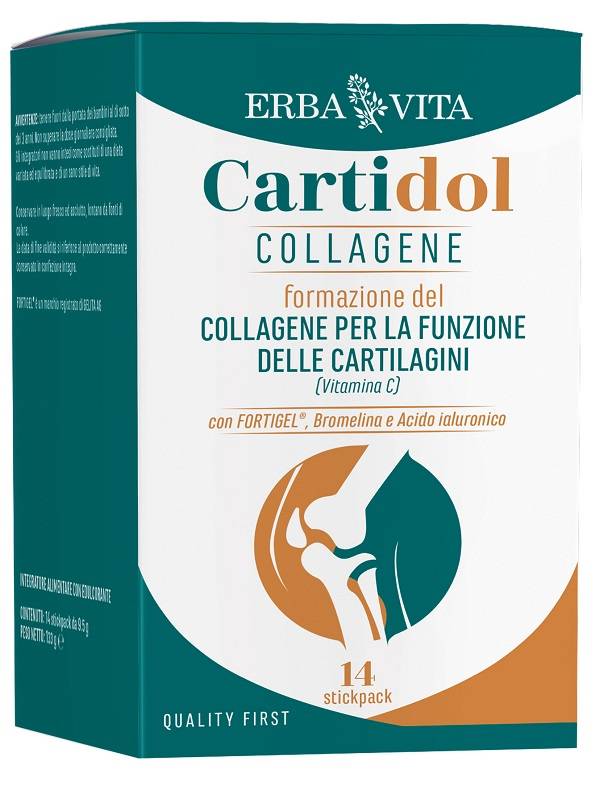 Erba Vita Cartidol Collagene Integratore per Cartilagine 14 stick pack