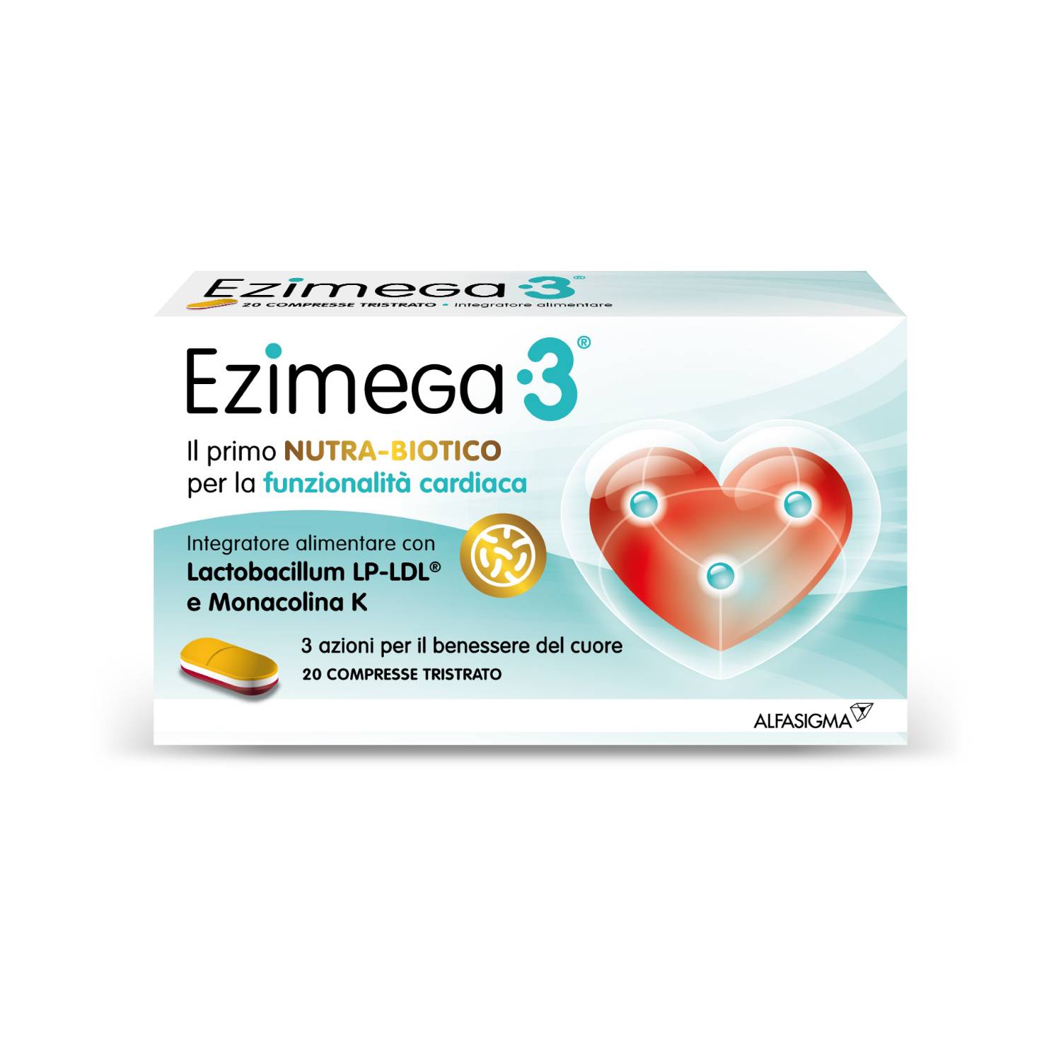 Ezimega 3 Integratore per la flora batterica intestinale 20 Compresse