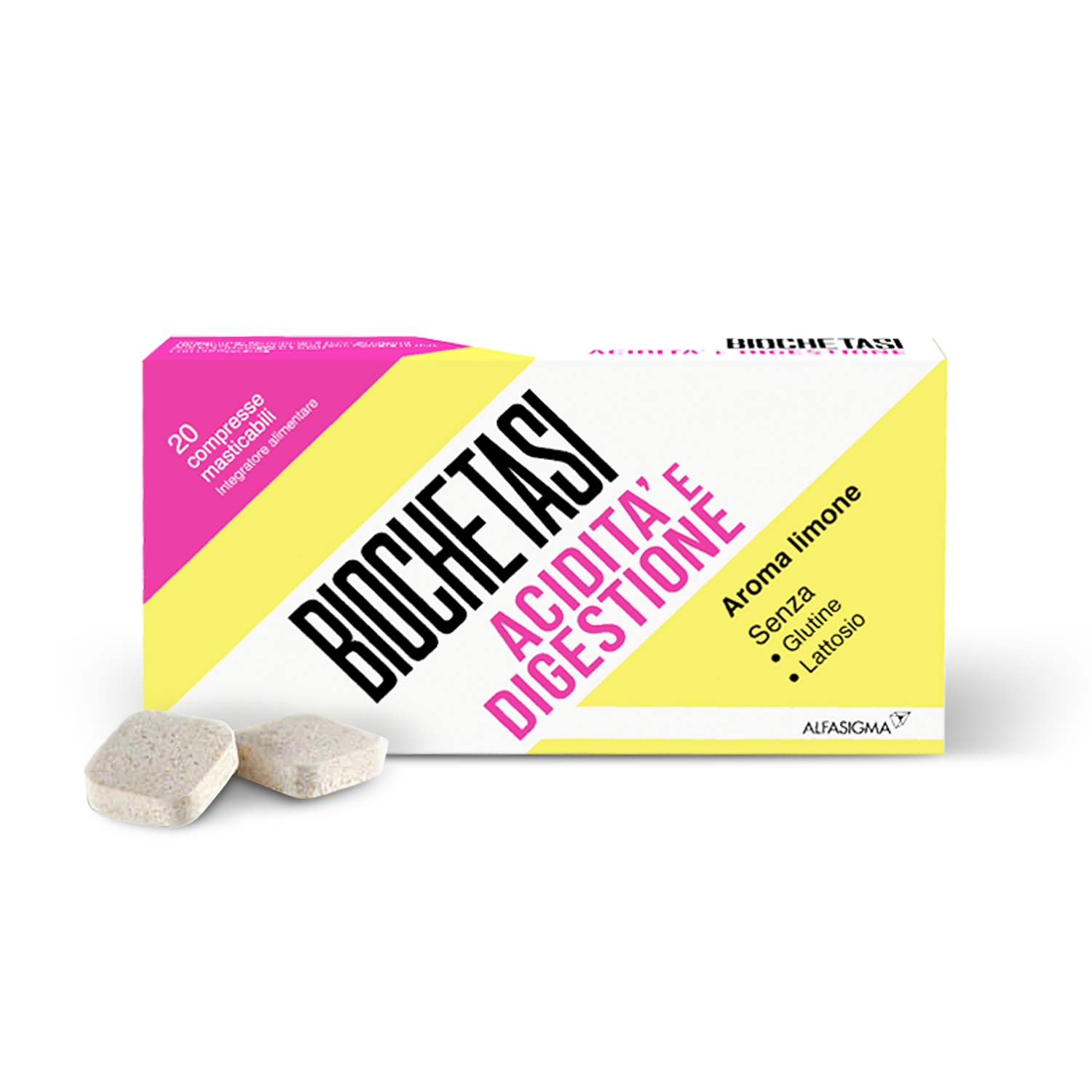 Biochetasi Digestione e Acidità Aroma Limone 20 compresse masticabili
