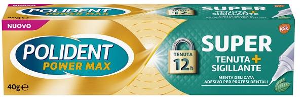 Polident Crema Adesiva per Protesi Dentali Power Max Super Tenuta+Comfort 40 g