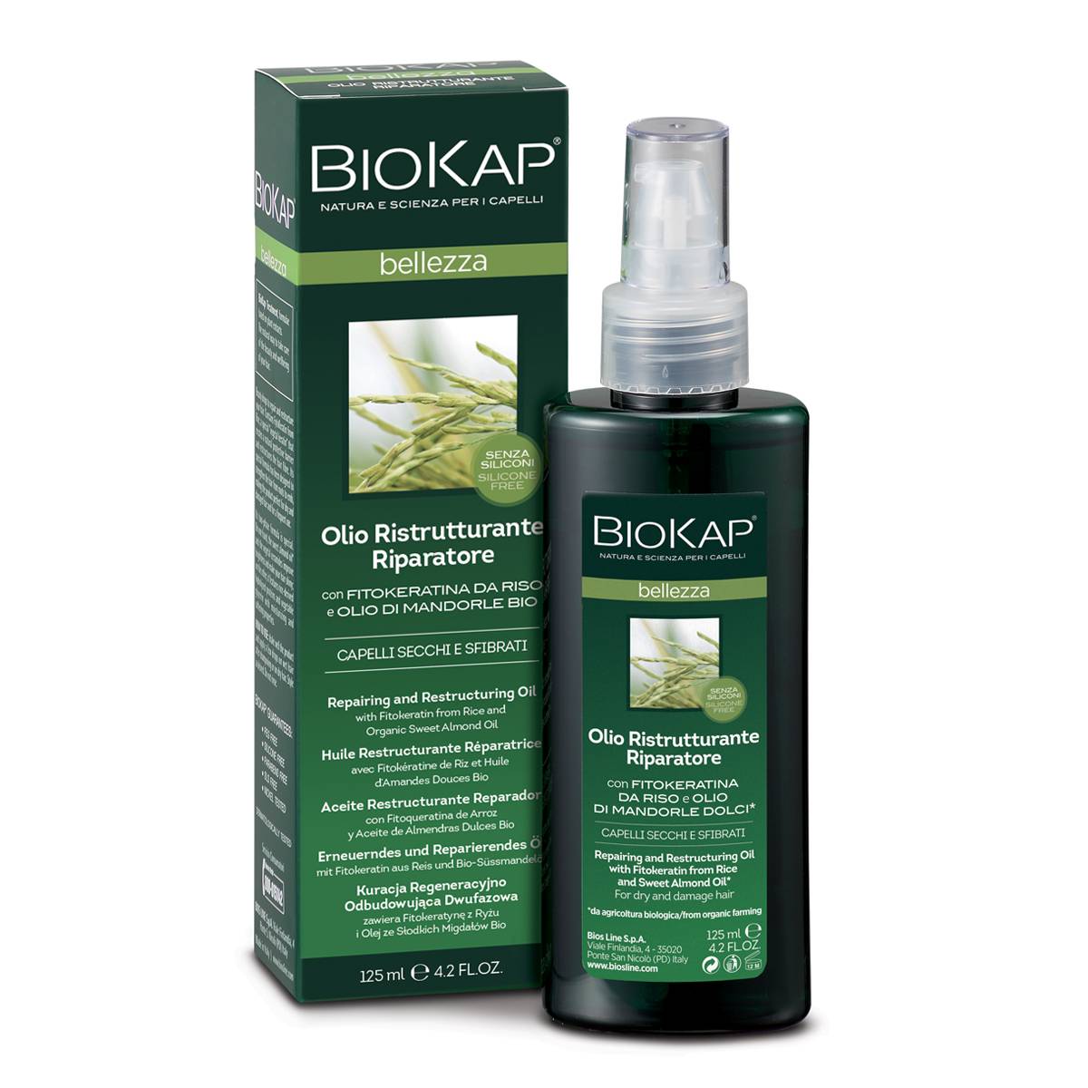 Bios Line Biokap Olio Ristrutturante Riparatore Capelli 125 ml