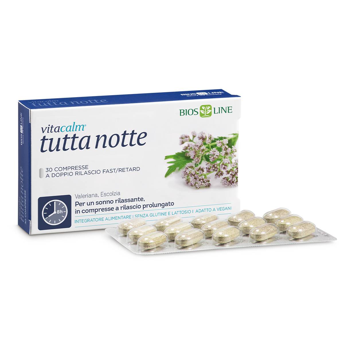 Bios Line Vitacalm Tutta Notte Integratore per Sonno 30 Compresse