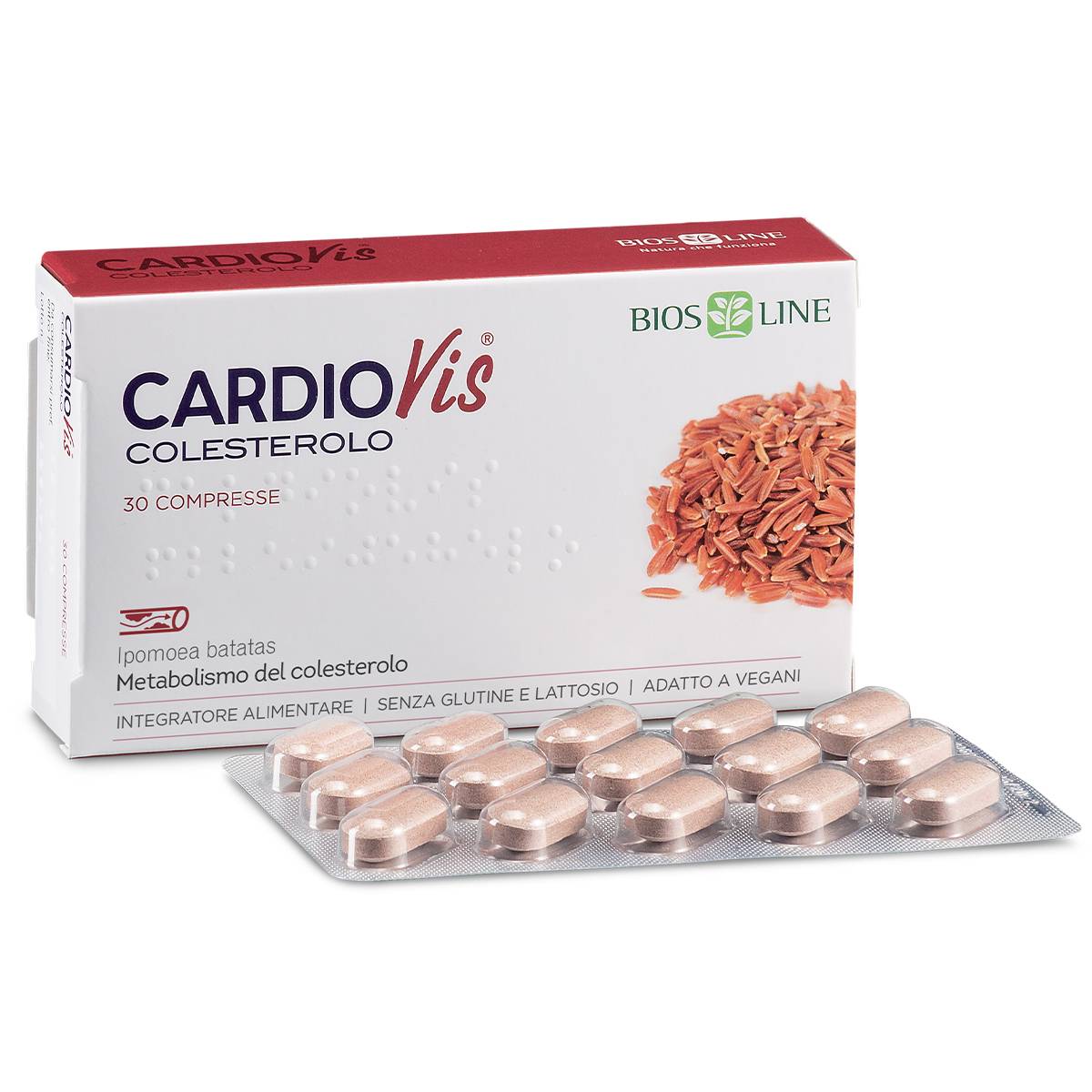 Bios Line CardioVis Colesterolo Integratore a base di riso rosso fermentato 30 compresse