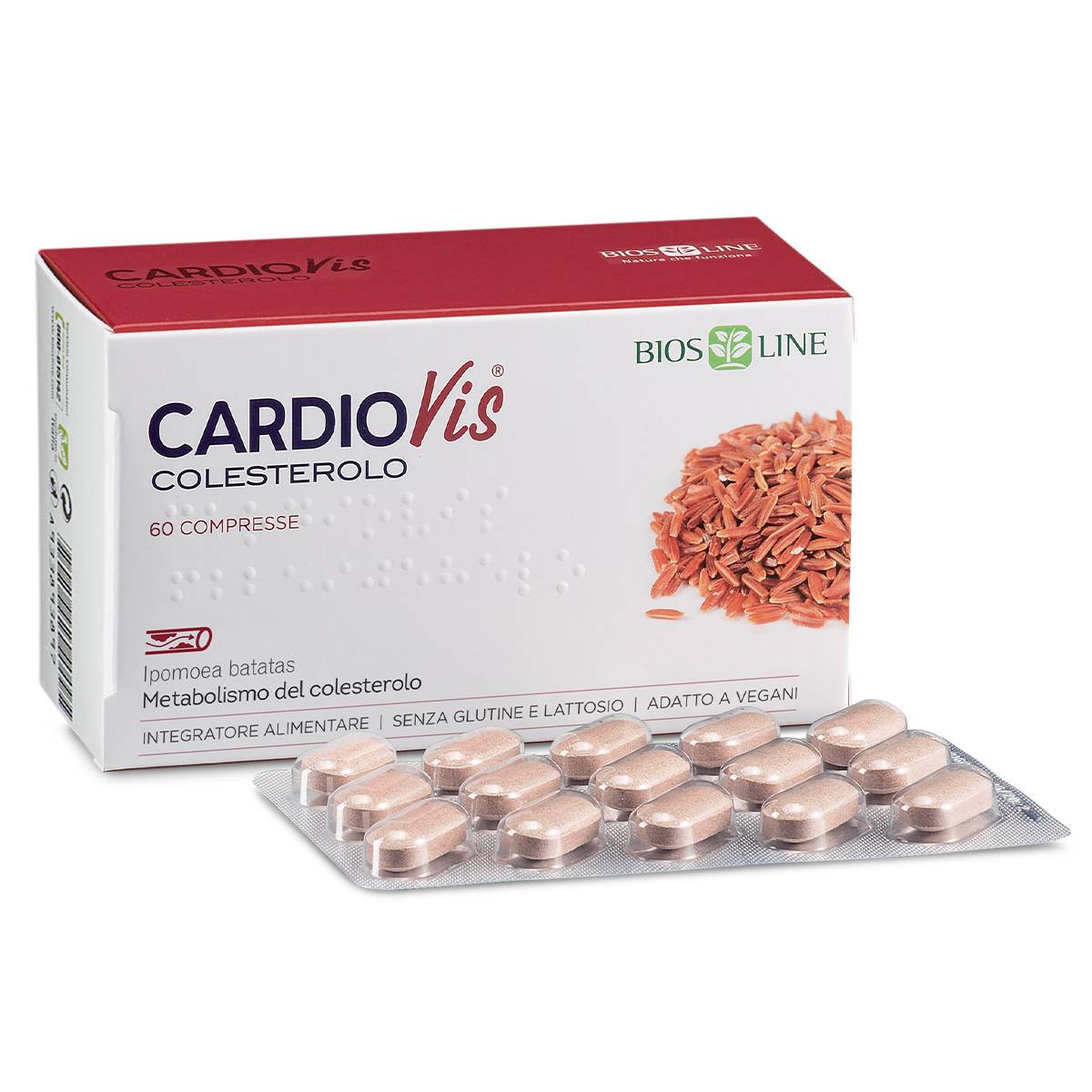 Bios Line CardioVis Colesterolo Integratore a base di riso rosso fermentato 60 compresse