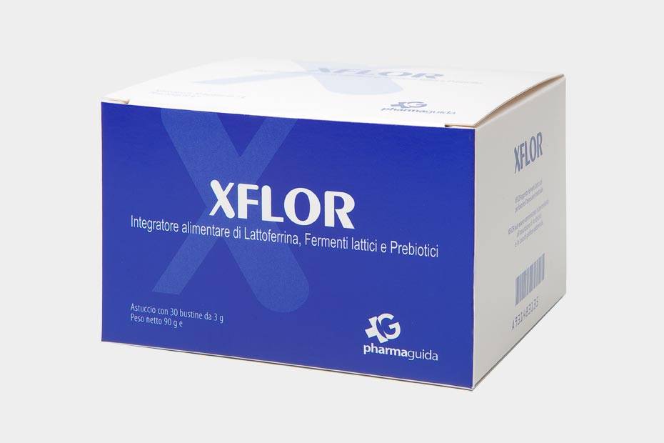 Pharmaguida Xflor Bustine Integratore Fermenti Lattici e Lattoferrina 30 bustine