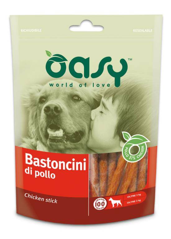 Oasy Snack Bastoncini di pollo per cani 100 G