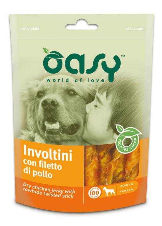Oasy Snack Involtini di Pollo per Cani 100 g