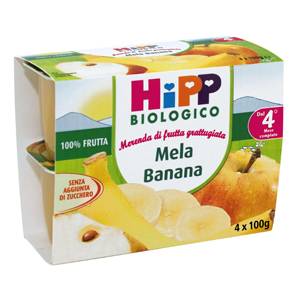Hipp Bio Merenda Biologica Frutta Grattugiata Mela e Banana 400 g