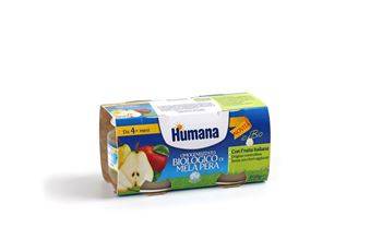 Humana Omogeneizzato Biologico Gusto Mela e Pera 2 x 100 g