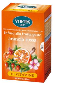 Viropa 10 Vitamine Infuso alla Frutta Gusto Arancia Rossa 15 bustine