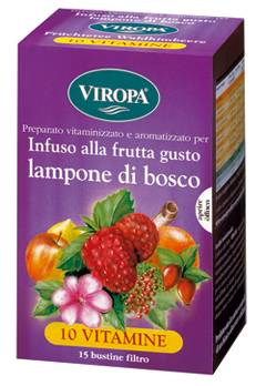 Viropa 10 Vitamine Infuso alla frutta Gusto Lampone di Bosco 15 bustine