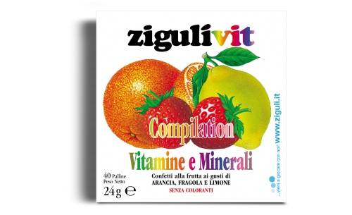Zigulì Compilation Vitamine e Minerali Caramelle Gusto Arancia Fragola e Limone