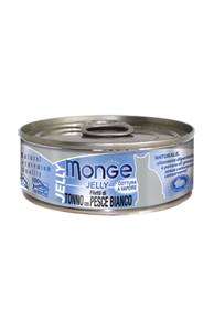 Monge Jelly Cibo Umido per Gatti con Filetti di Tonno e Pesce Bianco 80 g