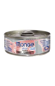 Monge Jelly Cibo Umido per Gatti con pezzetti di Tonno e Gamberetti 80 g