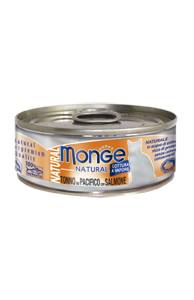 Monge Natural Cibo umido per gatti al gusto Tonno Pacifico e Salmone 80 g