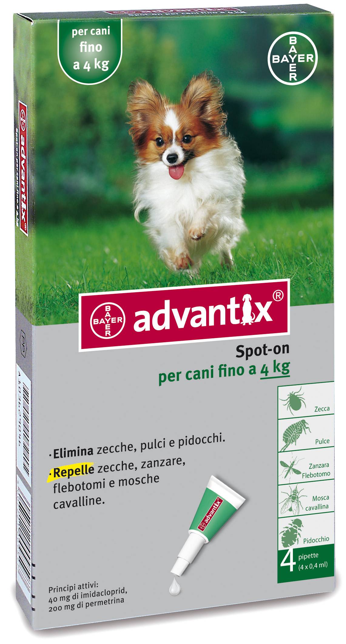 Bayer Advantix Antiparassitario Spot - On per Cani fino a 4 kg