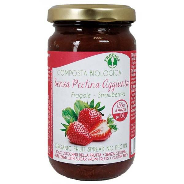 Probios Composta Biologica alle Fragole Senza Pectina Aggiunta 220 g