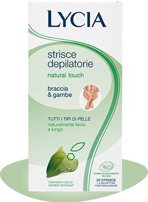 Lycia Cera Naturale Strisce depilatorie per braccia e gambe 20 strisce