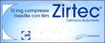 Zirtec 10 mg farmaco antistaminico - 7 compresse rivestite