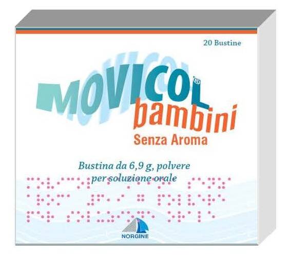 Noos Movicol Contro la Stitichezza dei Bambini Senza Aroma 20 bustine