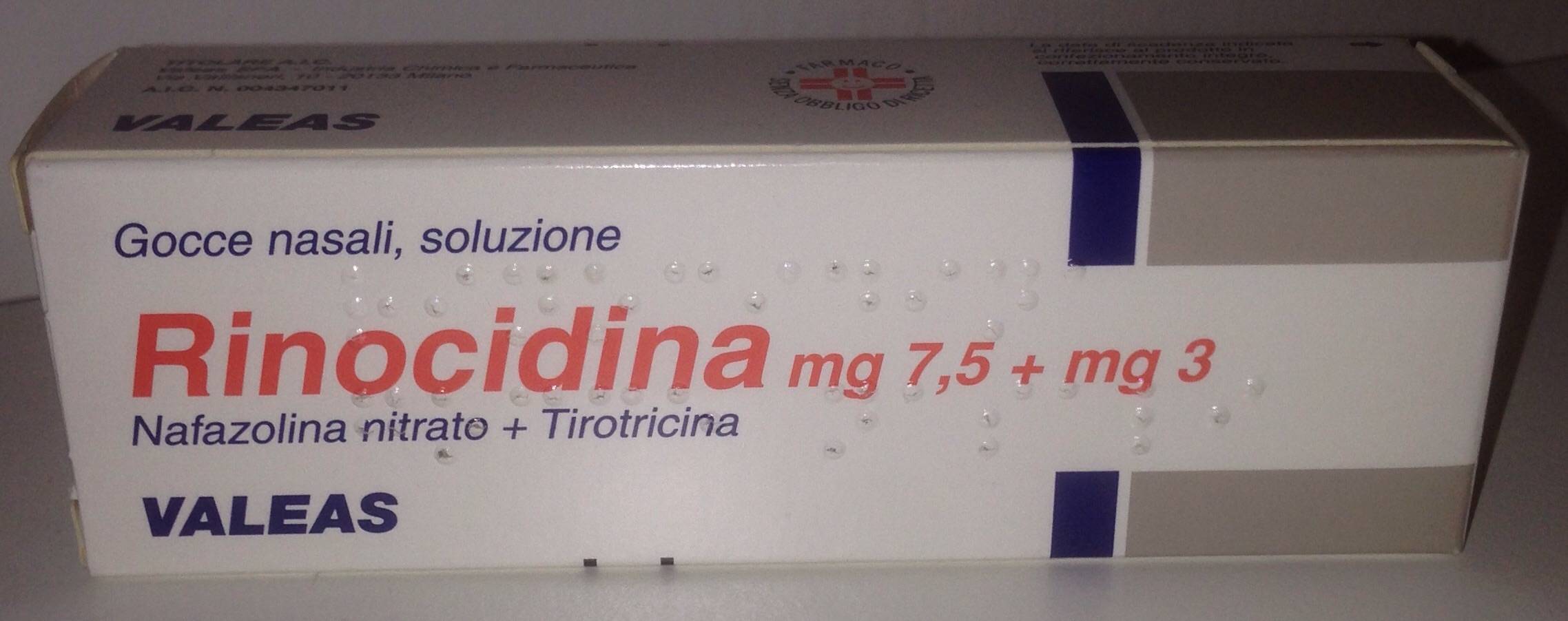 Rinocidina Gocce Nasali 5 ml 7,5 mg + 3 mg