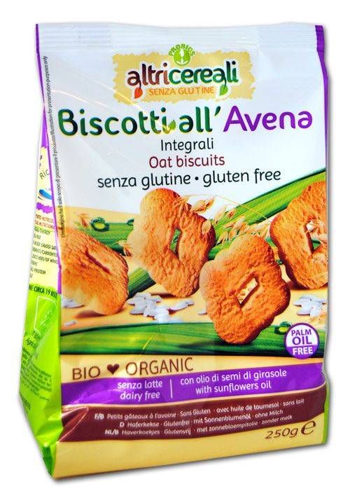 Probios Altri Cereali Biscotti all'Avena integrali e senza glutine 250 g