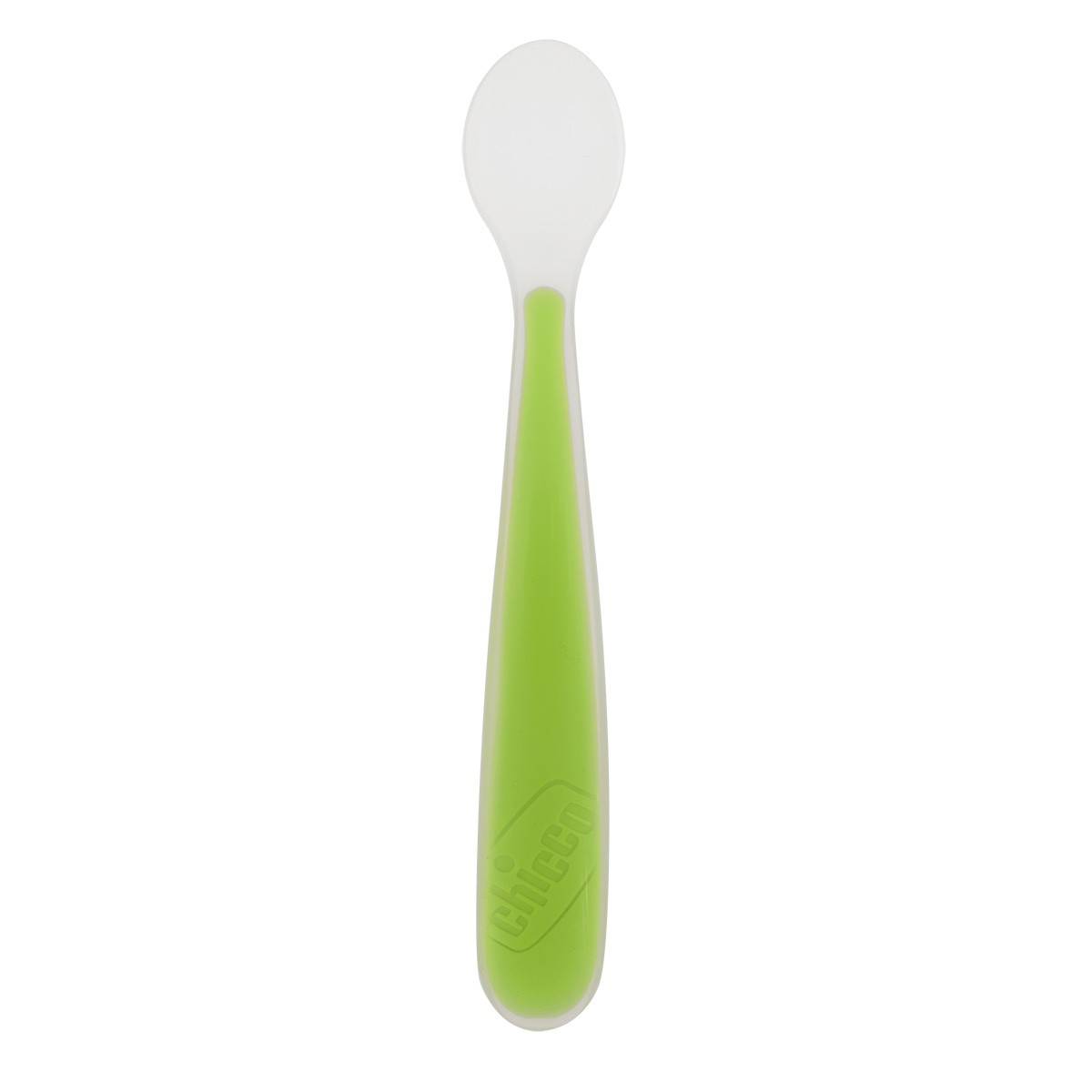 Chicco Cucchiaio Verde Morbido in Silicone 6+ Mesi