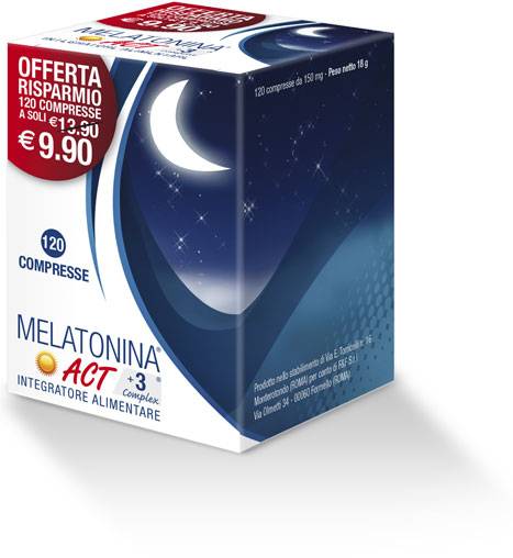 Linea Act Melatonina 1Mg+3 Complex Integratore per il Sonno