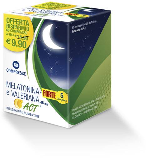 Linea Act Melatonina Act 1MG+Valeriana Forte Integratore per il Sonno