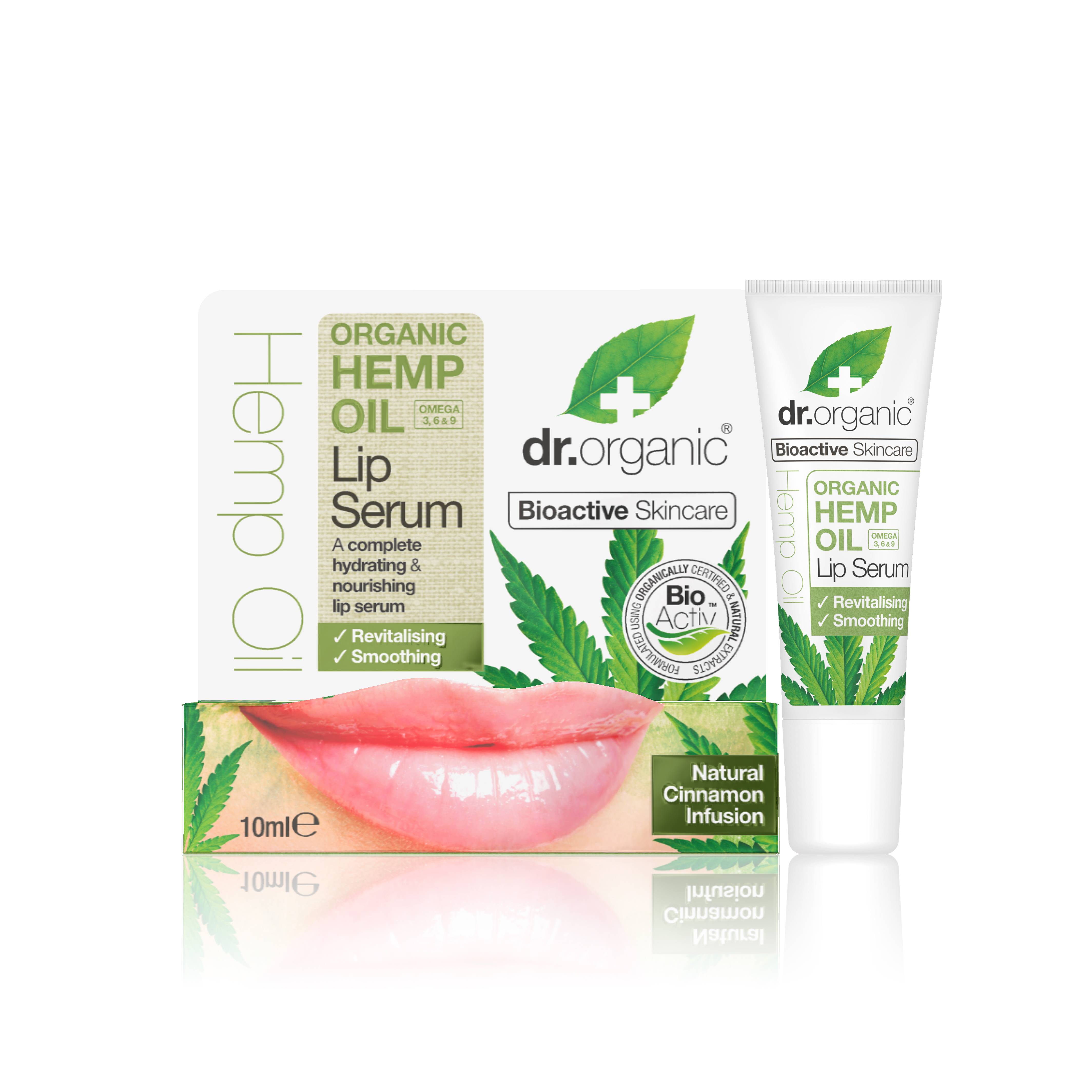 Dr Organic Hemp Oil Siero Labbra all'olio di Semi di Canapa 10 ml